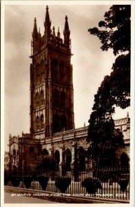 Vtg St Marys Church Taunton Somerset England RPPC Real Photo Postcard