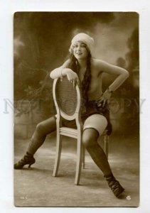 3113892 NUDE Woman w/ LONG HAIR on Chair Vintage PHOTO GA #163