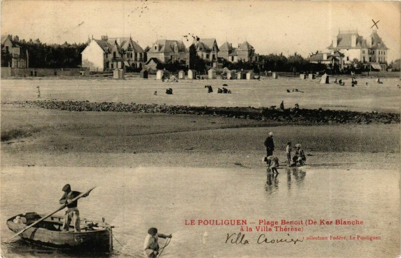 CPA Le POULIGUEN La Plage Bernoit canot (984642)