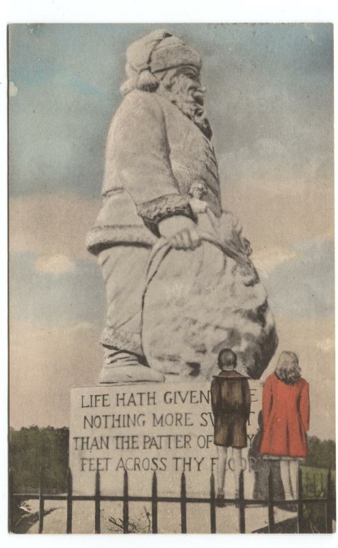 Postcard Statue Santa Claus Santa Claus Indiana IN