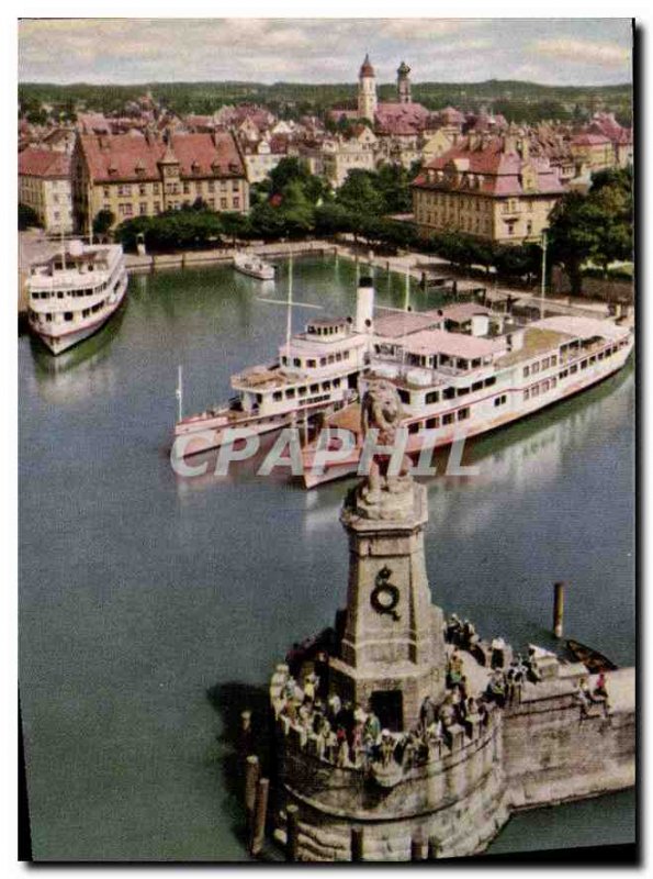 Modern Postcard Landau im Bodensee Hafenpartie