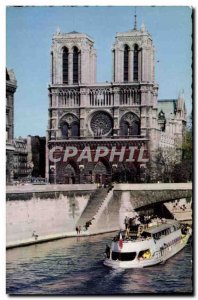 Modern Postcard Paris Notre Dame Notre Dame boat Peniche