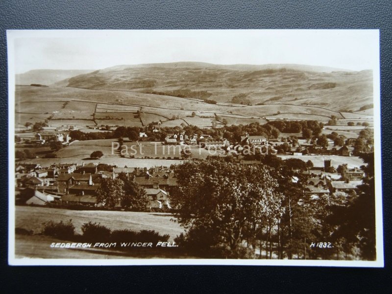 Cumbria SEDBERGH from WINDER FELL c1939 RP Postcard by Valentine H1832