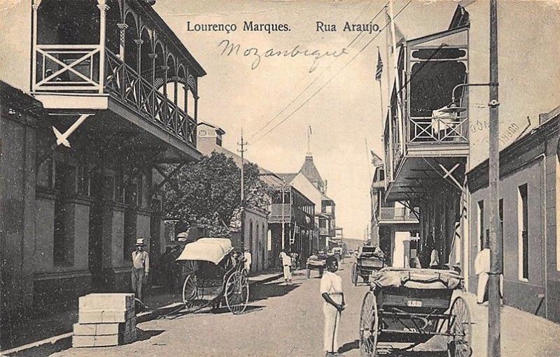 Lourenco Marques Rua Araujo Mozambique Street View Postcard