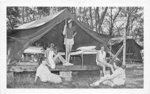 Dayton Ohio 1964 Postcard YMCA Camp Wy-Ca-Key Girls Sharing Tent