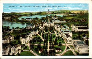 Postcard Birds Eye View University of Notre Dame near South Bend, Indiana