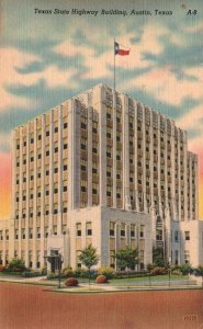 Austin TX-Texas, State Highway Building Historical Landmark Vintage Postcard