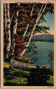 Vtg Scenic Greetings from Mt Gretna Pennsylvania PA 1930s Linen Postcard