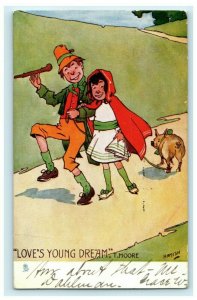 1905 Tuck Love's Young Dream Superior Wisconsin Oilette Red Riding Hood Postcard 