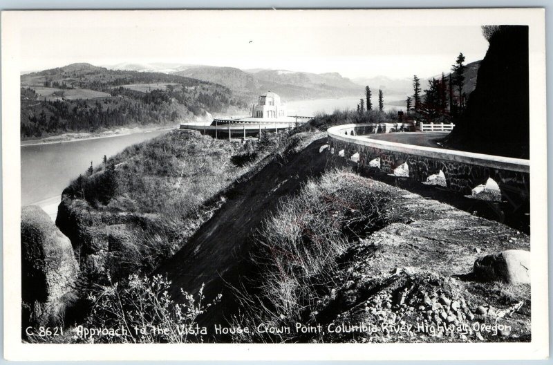 c1940s Corbett, Ore Vista House RPPC Crown Point Columbia River Hwy Sawyers A199