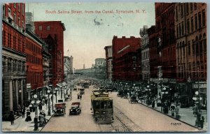 SYRACUSE NY SOUTH SALINA STREET 1915 ANTIQUE POSTCARD