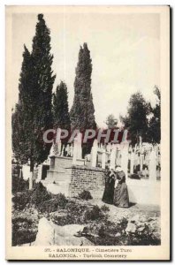 Greece Old Postcard Saloniki Cemetery Turk (Turkey turkey)