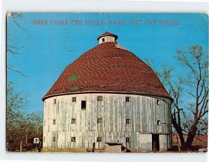 Postcard Here Come The Sioux Hand Out The Rifles Round Barn Indiana USA