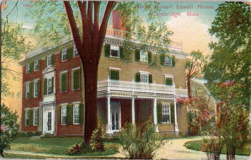 James Russell Lowell House Cambridge Mass. Divided Back Postcard Unused Unposted 