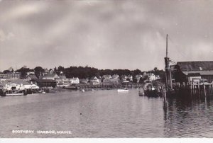 Maine Boothbay Harbor Harbor Scene Real Photo RPPC