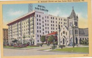 Florida Pensacola St Michael's Church and San Carlos Hotel Curteich