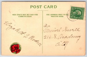 Holiday~Merry Christmas~Wicker Basket Spills Holly Berry~Blessings Galore~1921