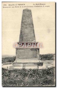 Old Postcard Battle of Verdun The Dead Man War Memorial of 10 I ivision of Ar...