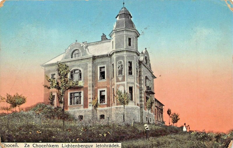 CHOCEN CZECH REPUBLIC~ZA CHOCENSKEM LICHTENBERGOVY LETOHRADEK 1915 POSTCARD