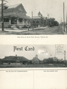 TELFORD RAILWAY STATION MAIN STREET & N.PENN AVE ANTIQUE POSTCARD RAILROAD DEPOT