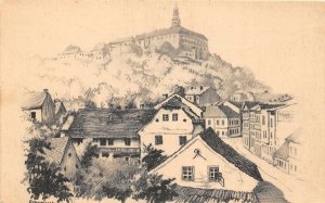 BT3011 karel benes Nachod views of castle postcard artist signed czech republic