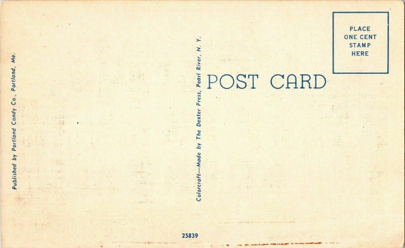 Birthplace Longfellow Portland Maine Me Vintage Linen Postcard Dexter Press UNP 
