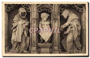 Old Postcard Bourg Brou Church Mausoleum of Figures of Margaret of Bourbon mo...