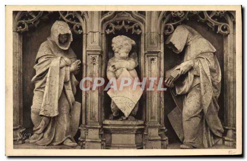 Old Postcard Bourg Brou Church Mausoleum of Figures of Margaret of Bourbon mo...