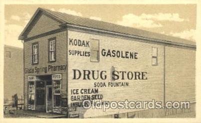 Drug Store, Glade Spring Pharmacy, Glade Springs, VA, USA Writing on back 