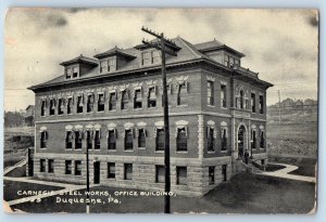 1910 Duquesne Pennsylvania Vintage Postcard Carnegie Steel Works Office Building