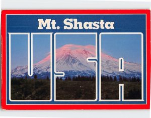 Postcard Sunset on Mount Shasta, California, USA