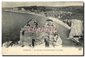 Old Postcard Etretat The House of Young Girls and Beach