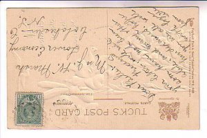 All Easter Joy, Lilies with Dove, Used 1908 Nova Scotia, Tuck