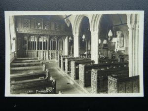 Cornwall MULLION CHURCH Interior c1930's RP Postcard by Hawke of Helston