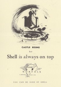 Castle Rising Norwich Norfolk Shell Map Comic Advertising Postcard