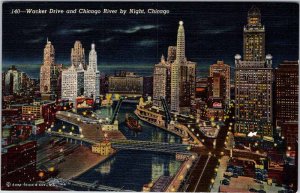 Postcard CITY SKYLINE SCENE Chicago Illinois IL AL0456