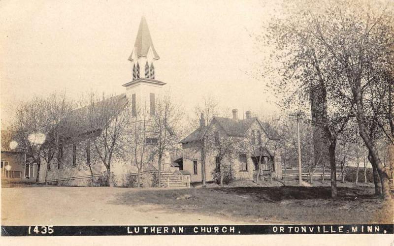 Ortonville Minnesota Lutheran Church Real Photo Antique Postcard K103778