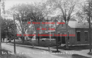 MA, Townsend, Massachusetts, RPPC, National Bank Memorial Hall, Photo