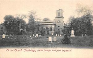 MA, Massachusetts  CHRIST CHURCH CAMBRIDGE Cemetery~Headstones  c1900's Postcard