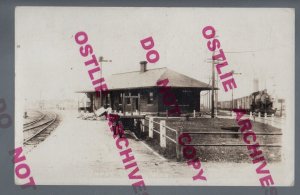 Owen WISCONSIN RPPC c1910 DEPOT Train Station nr Abbotsford Thorp Withee Stanley