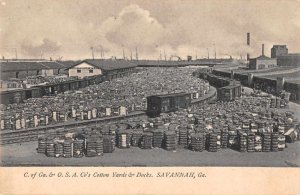 Savannah Georgia Cotton Yards and Docks Vintage Postcard JI657302