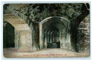 c1907 Interior Of Old Fort Scammel Portland Maine ME Antique Postcard 