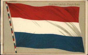 Niederland Pays Bas Netherlands Flag Patriotic c1910 Vintage Postcard