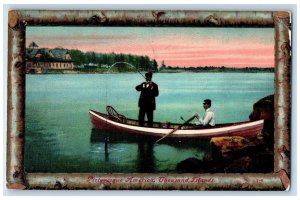 1910 Picturesque America Thousand Islands Canoe Fishing Boat New York Postcard