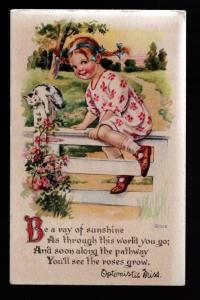 1916 Girl at Play Picture Postcard!
