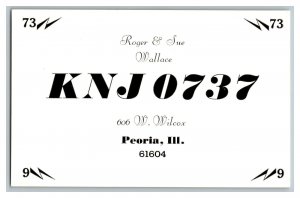 QSL Radio Card From Peoria ILL. Illinois KNJ0737