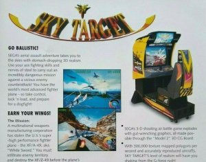 Sega Sky Target Arcade FLYER Original NOS Video Game 1995 Paper Air Combat Sheet