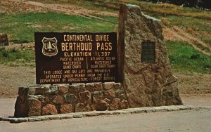 Postcard Berthoud Pass Continental Dr. Named For Capt. Edward Berthoud Denver CO