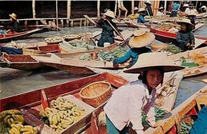 Thailand, Dhonburi, Wad Sai Floating Market, Tha Silpa No. 584