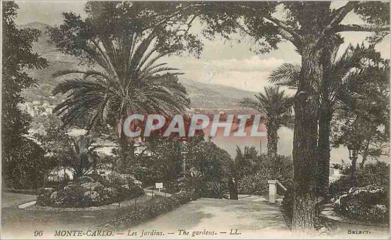 Old Postcard Monte Carlo gardens